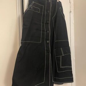 3.1 Phillip Lim Black Skirt with White Stitch Detail